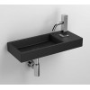 Lave mains 45 cm Mini Wash Me  percement à droite en céramique noir mat  pour la marque Clou