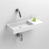 Lave mains 45 cm sans percement Mini Wash Me percement à droite en céramique blanc pour la marque Clou