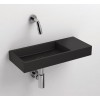 Lave mains 45 cm sans percement Mini Wash Me percement à droite en céramique noir mat pour la marque Clou