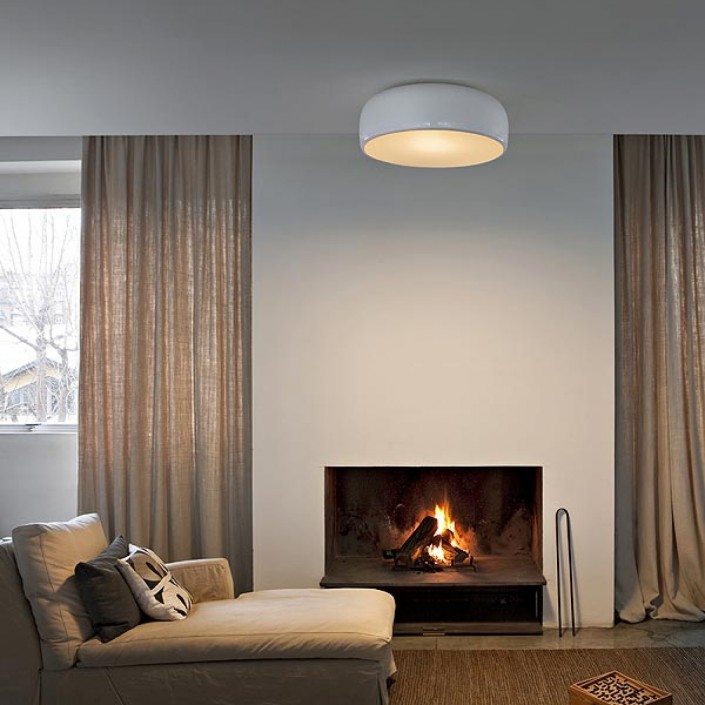 Plafonnier Smithfield C blanc mise en scène de flos