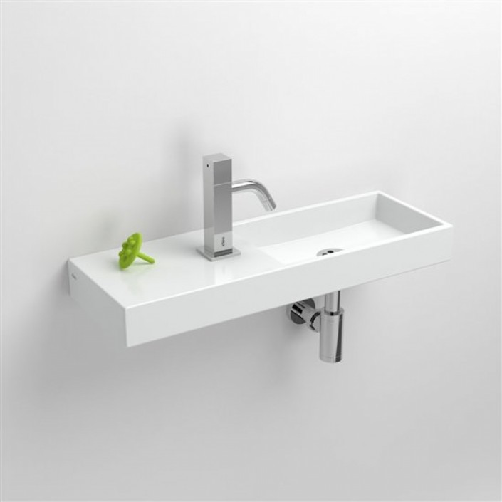 Lave mains 56 cm Mini Wash Me  percement à gauche en céramique blanc pour la marque Clou