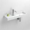 Lave mains 56 cm Mini Wash Me  percement à gauche en céramique blanc pour la marque Clou