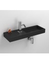 Lave mains 56 cm Mini Wash Me  percement à gauche en céramique noir mat pour la marque Clou