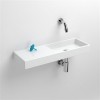 Lave mains 56 cm sans percement Mini Wash Me percement à gauche en céramique blanc pour la marque Clou