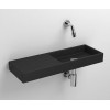 Lave mains 56 cm sans percement Mini Wash Me percement à gauche en céramique noir mat pour la marque Clou