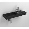 Lave mains 56 cm Mini Wash Me percement à droite en céramique noir mat pour la marque Clou