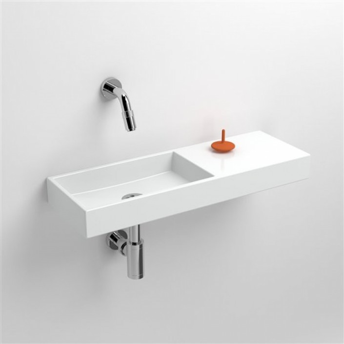 Lave mains 56 cm sans percement Mini Wash Me avec tablette à droite pour la marque Clou