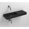 Lave mains 56 cm sans percement Mini Wash Me percement à droite en céramique noir mat pour la marque Clou