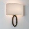 Lumière indirecte. Applique lima bronze et abat-jour  tissus blanc Astro Lighting - 60W halogène