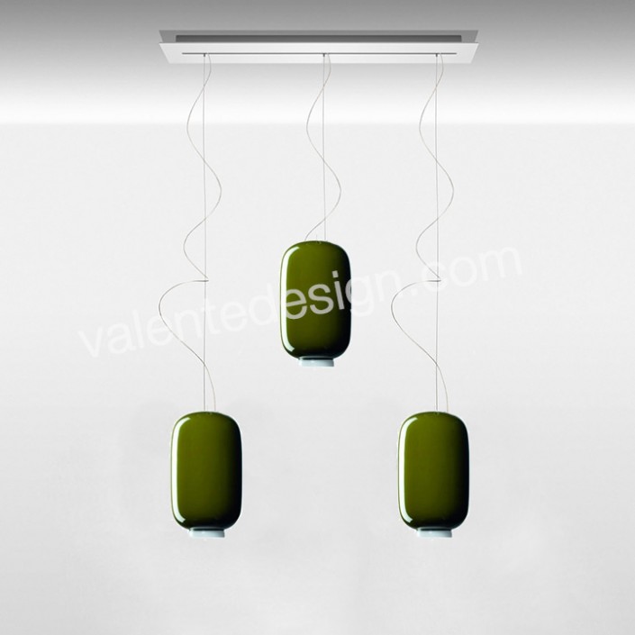Suspension Chouchin Mini 2 vert Foscarini  - Valente Design - composition triple
