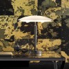 lampe de table tris fontana arte en laiton chromé et son verre sablé blanc