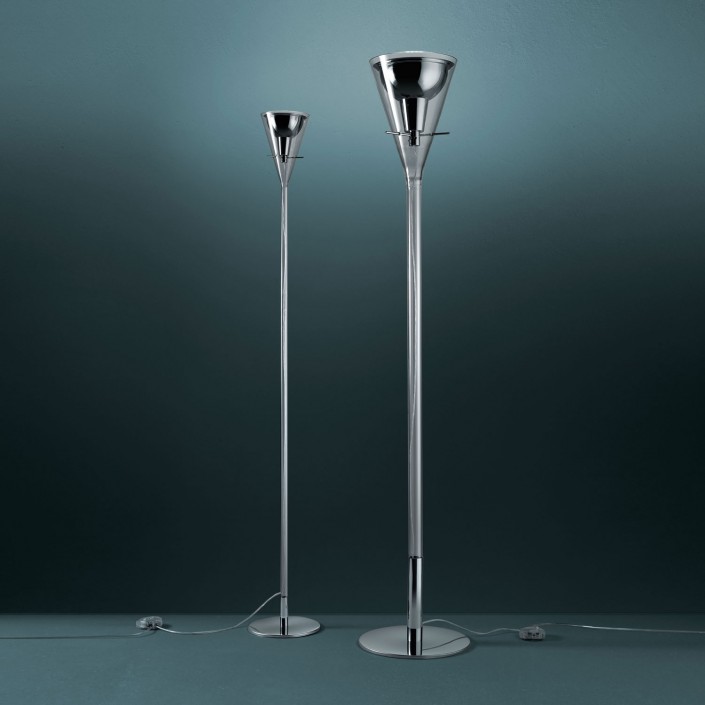 Lampadaire Flute métal chromé Fontana Arte